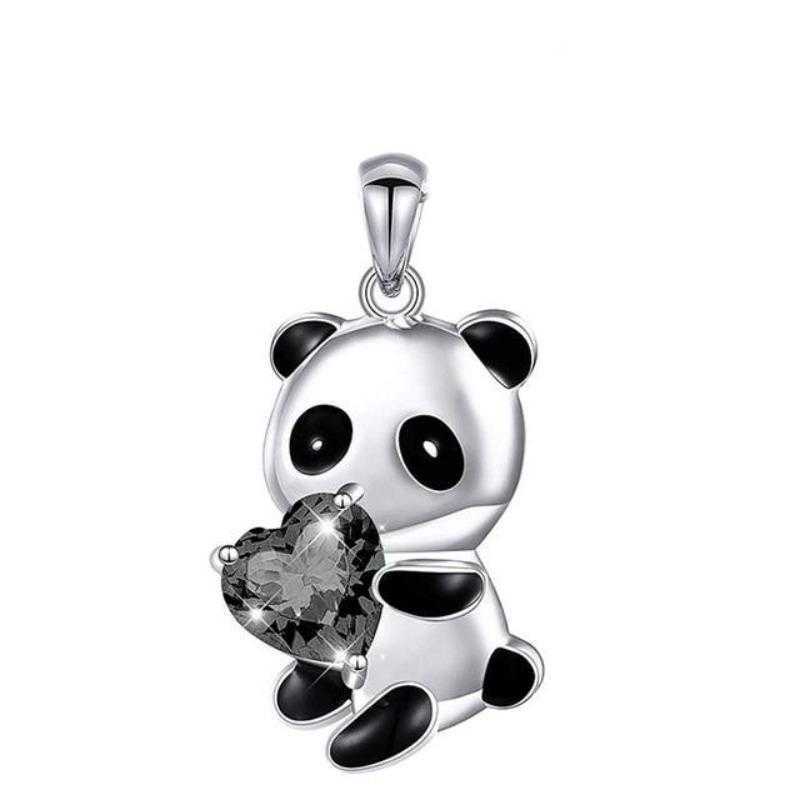 Take My Love Cubic Zirconia Panda Pendant Necklace