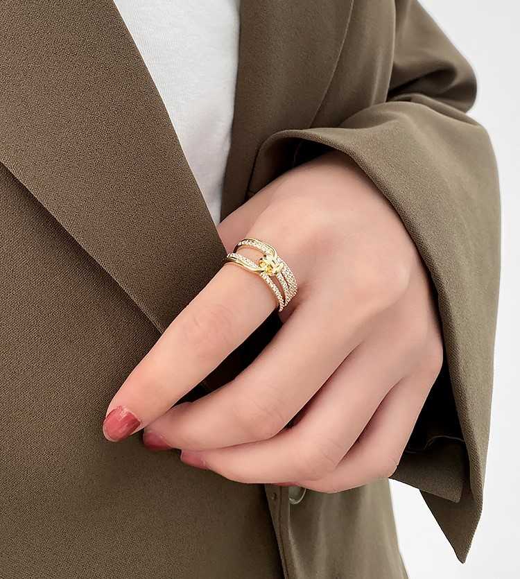 Women's Lifelong Knot Statement Ring With Cubic Zirconia