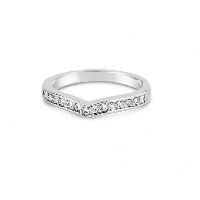 Women's Eternity Style Wishbone Ring Studded With Cubic Zirconia