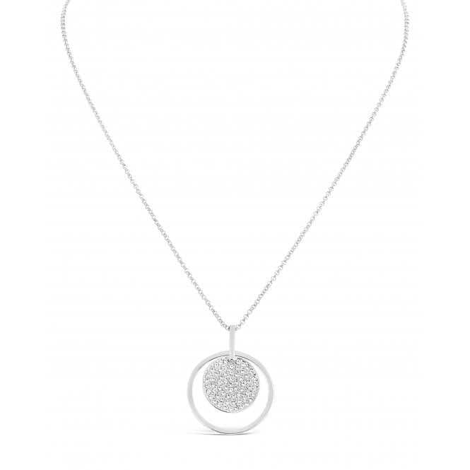 Women's Rhodium Plated With Cubic Zirconia Pendant Necklace