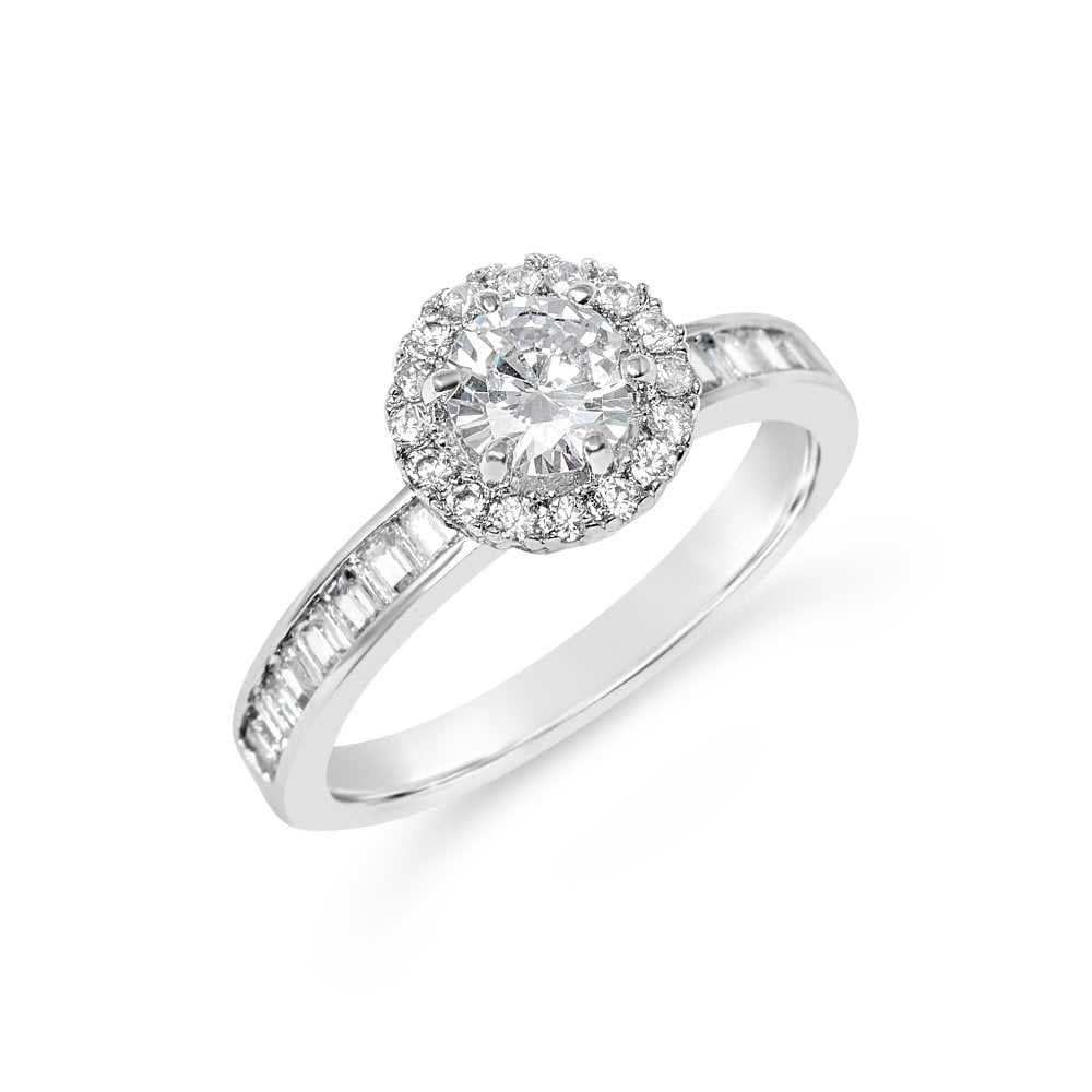 Women's Rhodium Plated Ring Studded With Cubic Zirconia