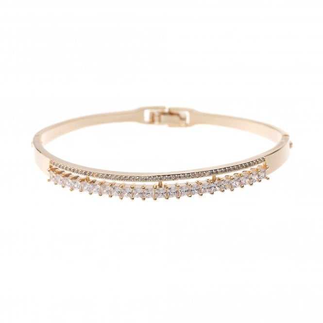Women's Gold Plated Bangle Studded With Cubic Zirconia Stones