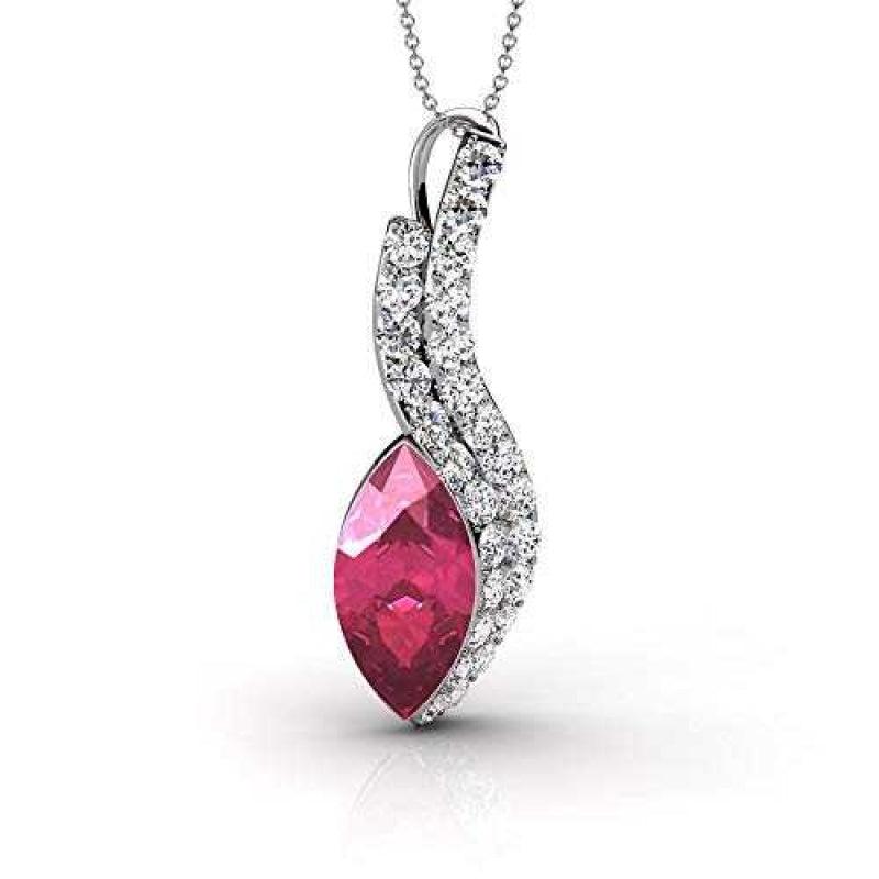 Women's Crystal Pendant Necklace With 18 Inch Link Chain