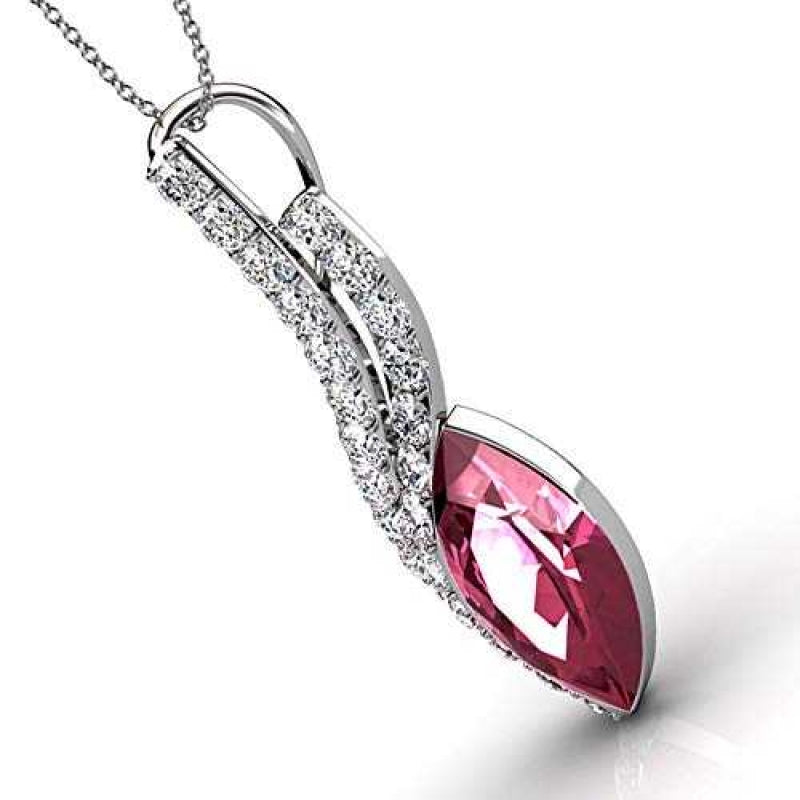 Women's Crystal Pendant Necklace With 18 Inch Link Chain