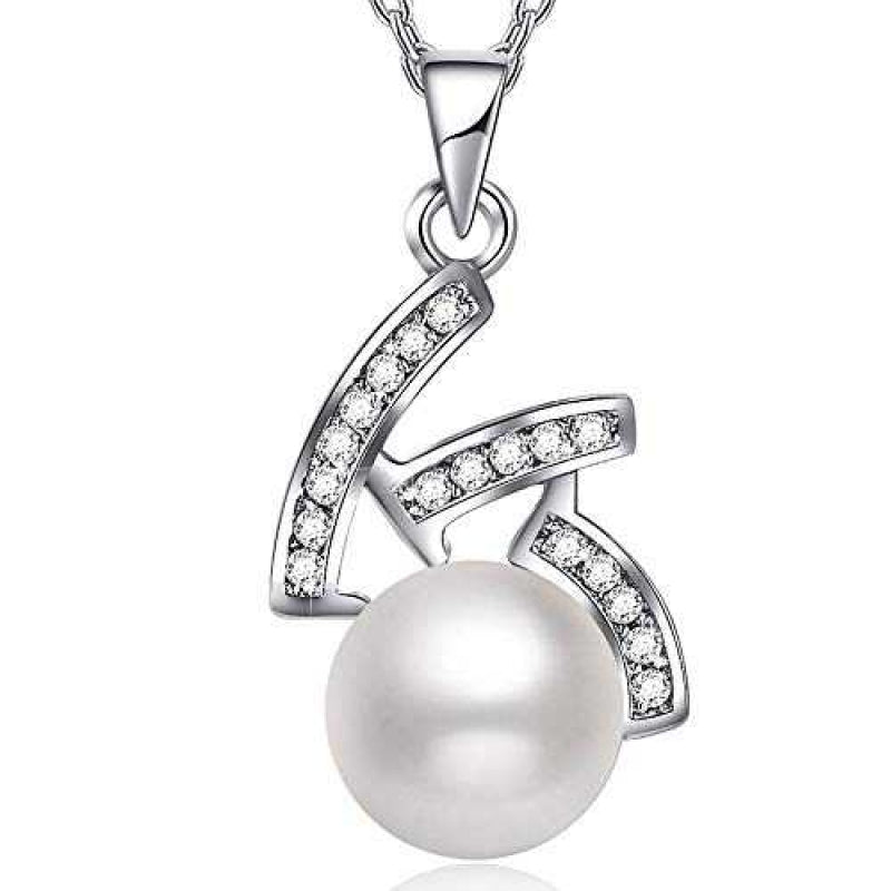 Women's 925 Sterling Silver Pearl Pendant With 18 Inch Chain