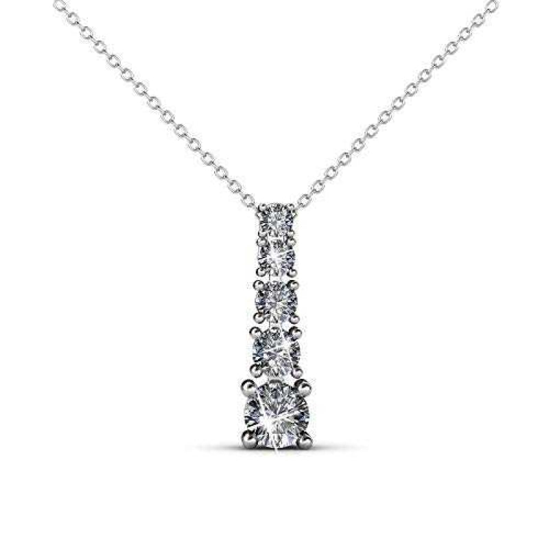 Women's Silve Plated Crystal Necklace with 18 Inch Link Chain
