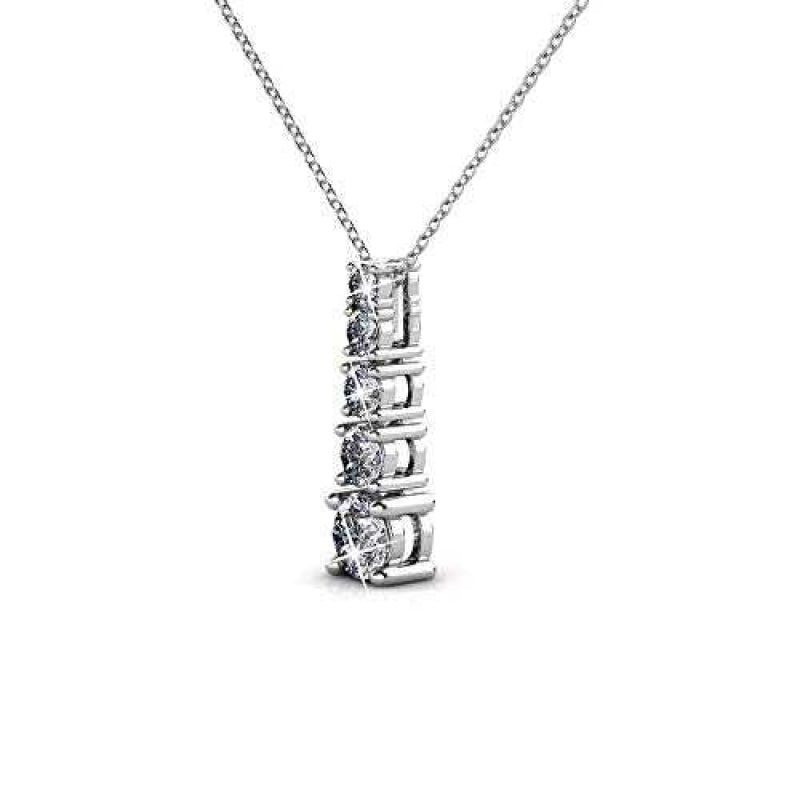 Women's Silve Plated Crystal Necklace with 18 Inch Link Chain
