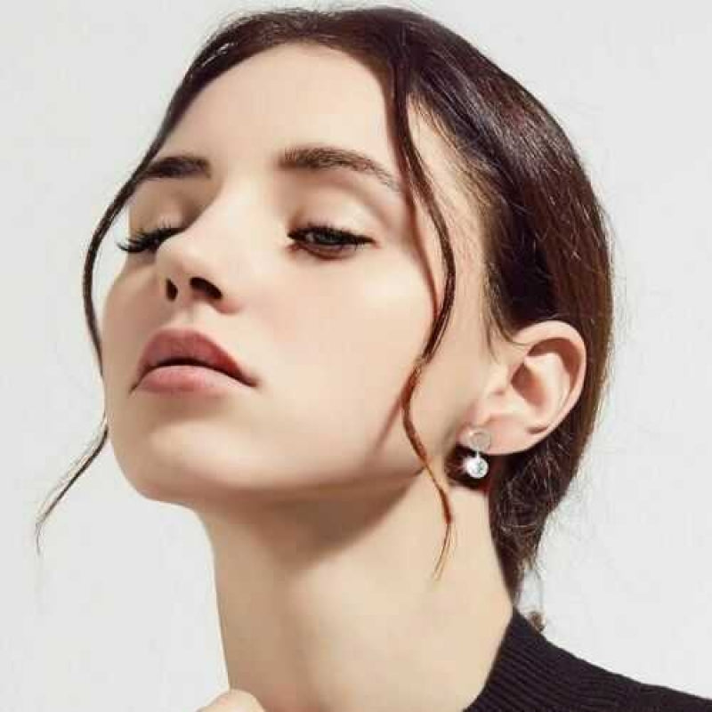 Women Sterling Silver Drop Earrings With Cubic Zirconia