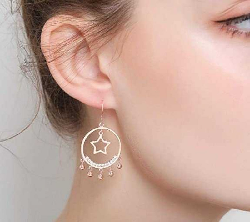 Women's Sterling Silver Tassel Drop French Wire Hook Earrings