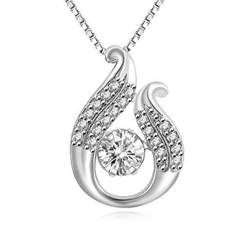 Women's Sterling Silver Pendant Necklace With Cubic Zirconia