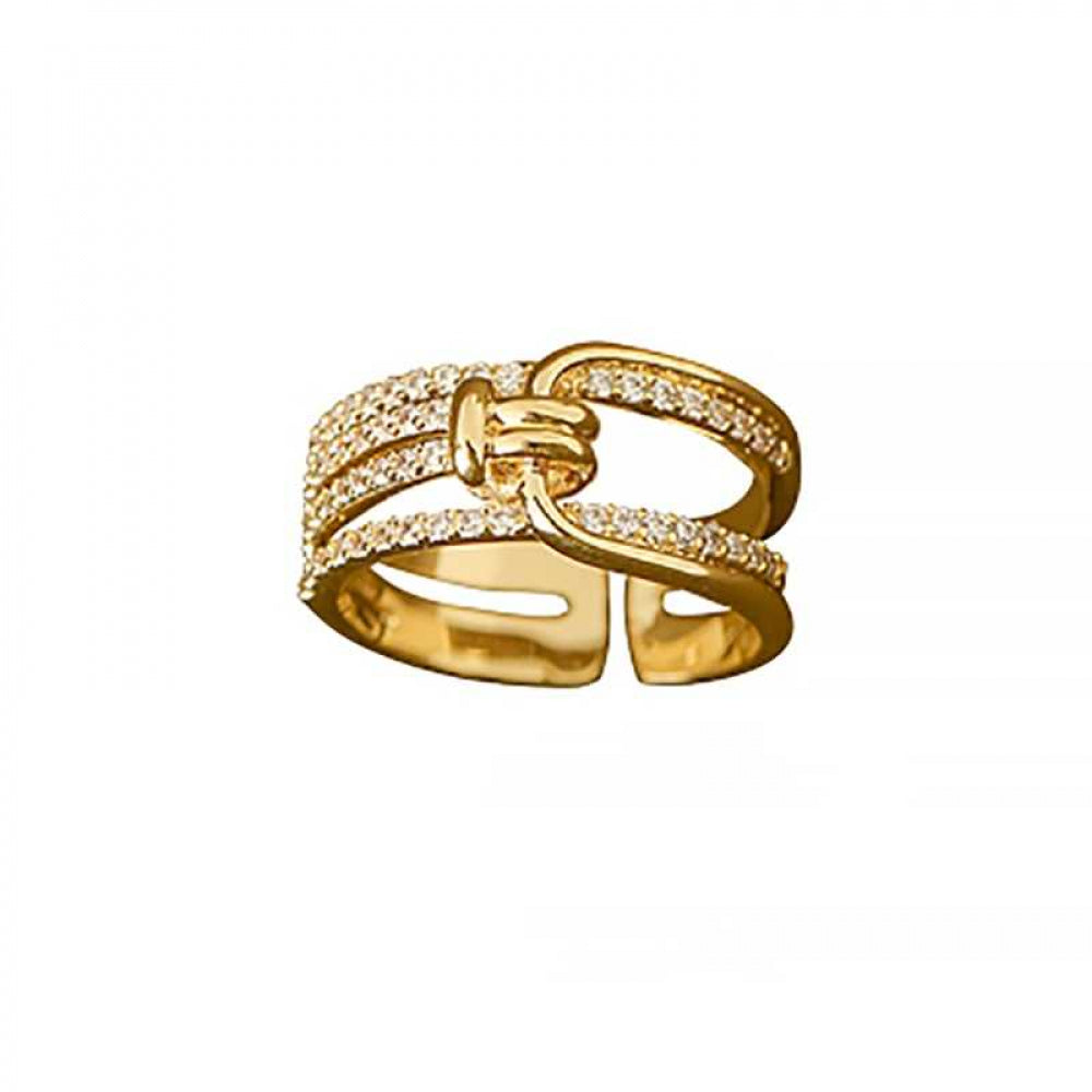 Women's Lifelong Knot Statement Ring With Cubic Zirconia