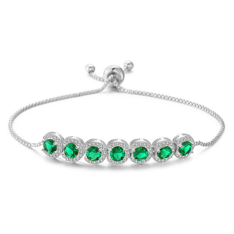 Women's Sterling Silver Bracelet Studded With Cubic Zirconia