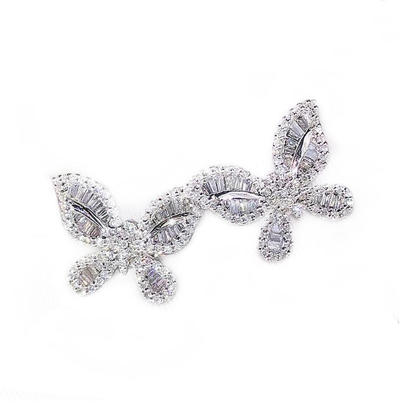 Women's Sterling Silver Butterfly Stud Earrings With Zirconia