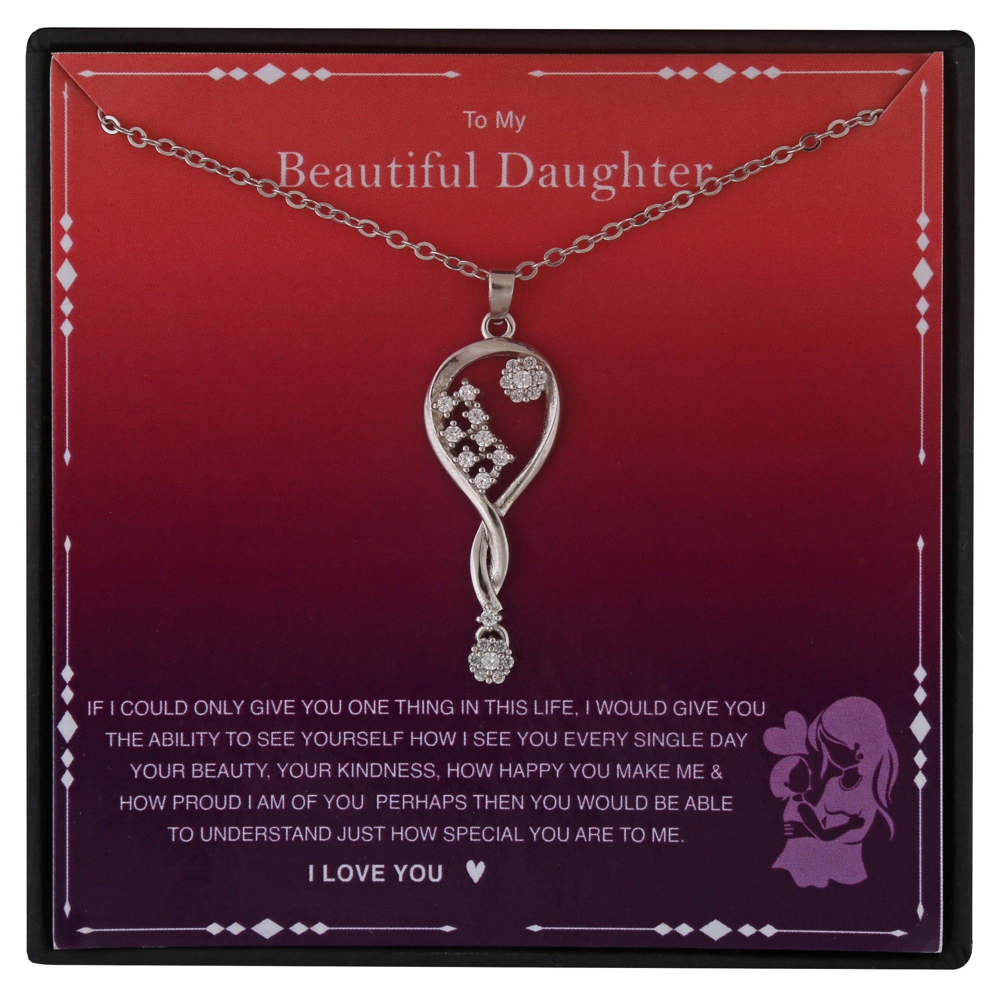 Daughter Personalised Gift With Sterling Silver Pendant Necklace