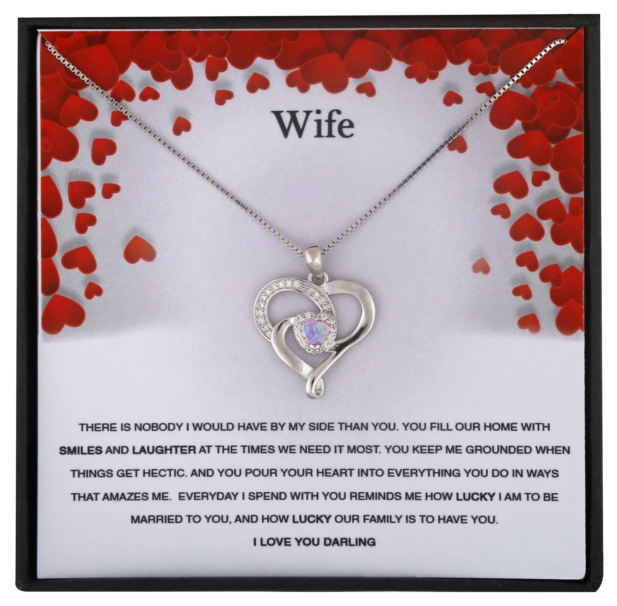 Wife Personalised Gift With Sterling Silver Pendant Necklace