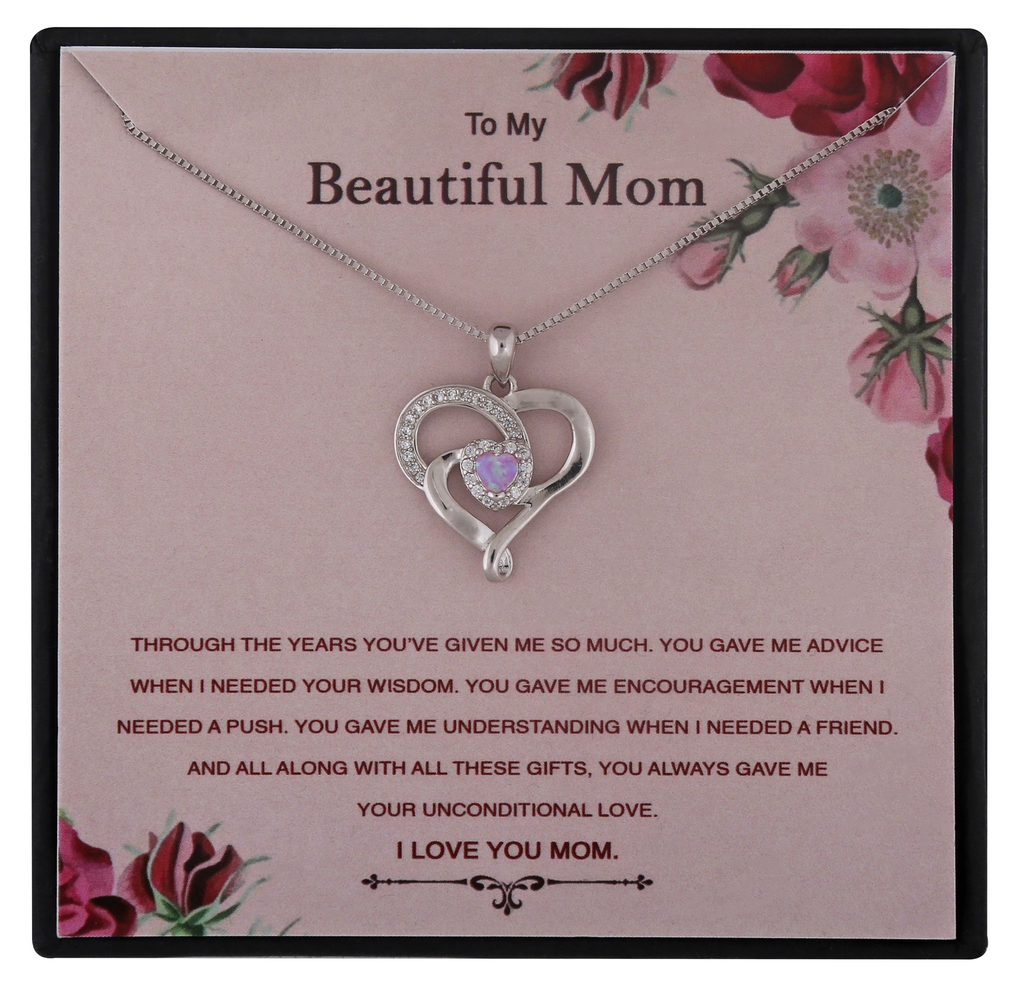 Mom Personalised Gift With Sterling Silver Pendant Necklace