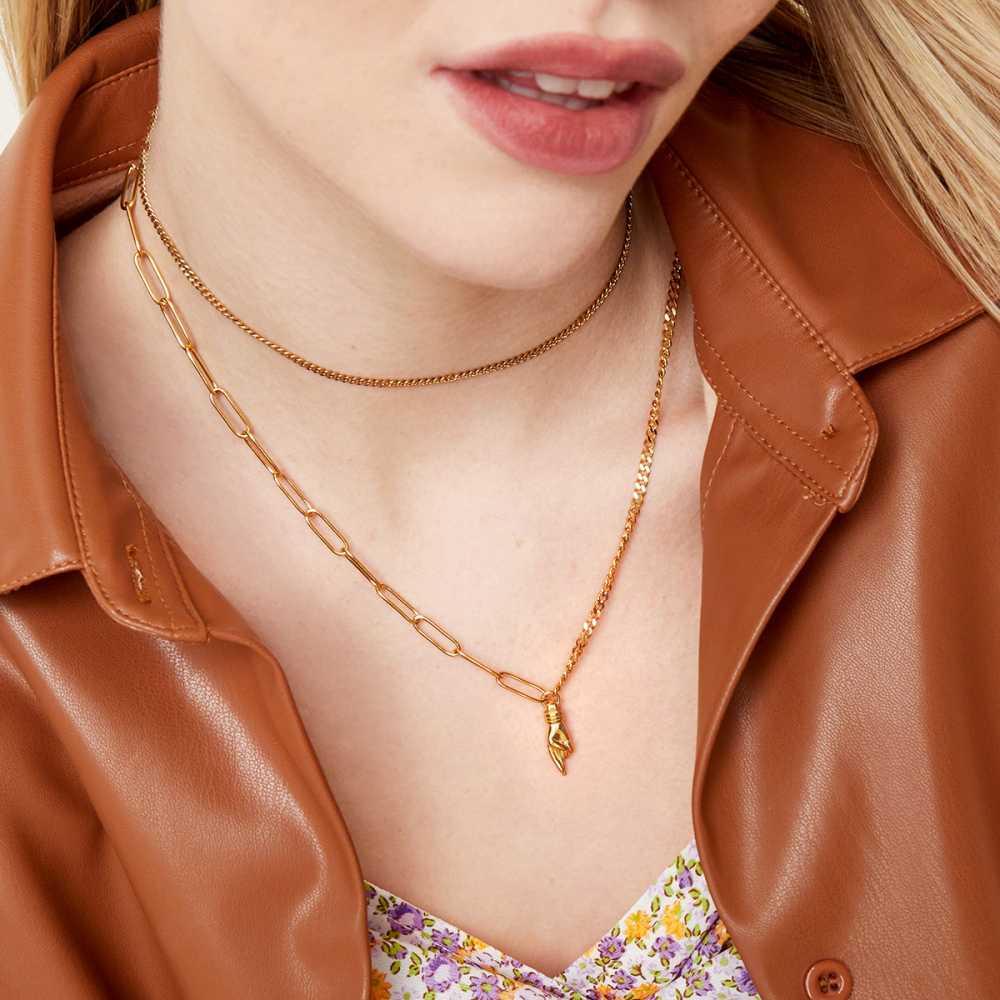 Women's Stainless Steel Layered Hand Chained Necklace