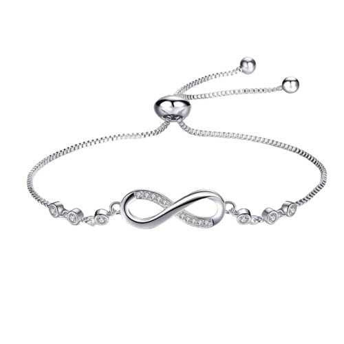 Women's Infinity Adjustable Bolo Beaded Ball Chain Bracelet