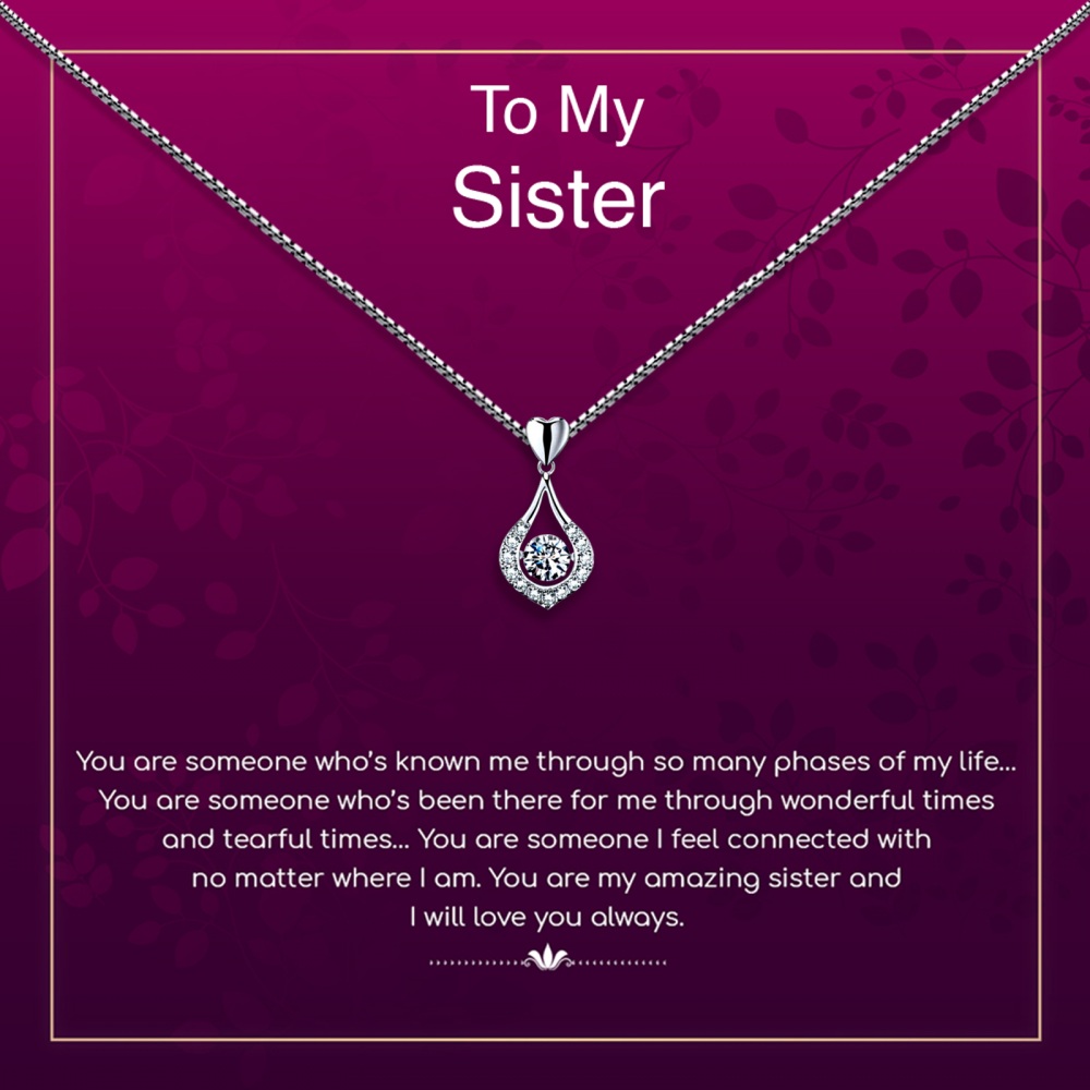 Sister Personalised Gift With Sterling Silver Pendant Necklace