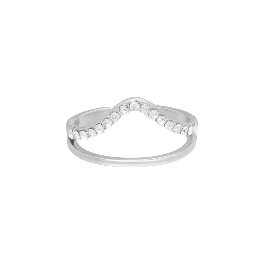 Women's Adjustable Crown Ring With Cubic Zirconia
