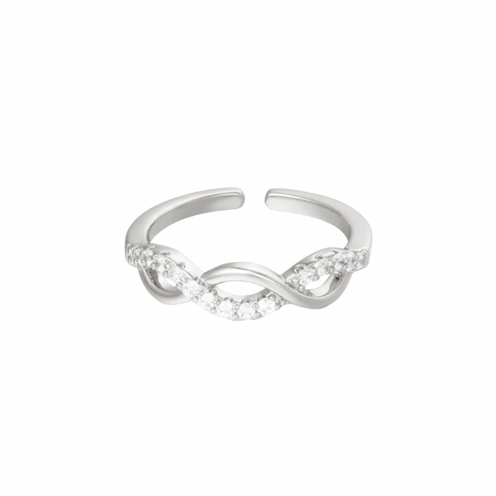 Women's Adjustable Infinity Ring With Cubic Zirconia