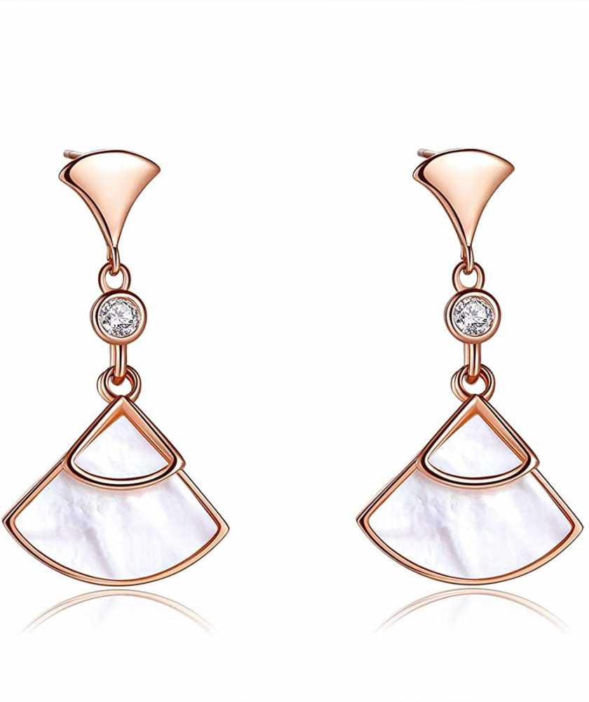 Women's Sterling Silver Drop Earrings With Mother Of Pearl