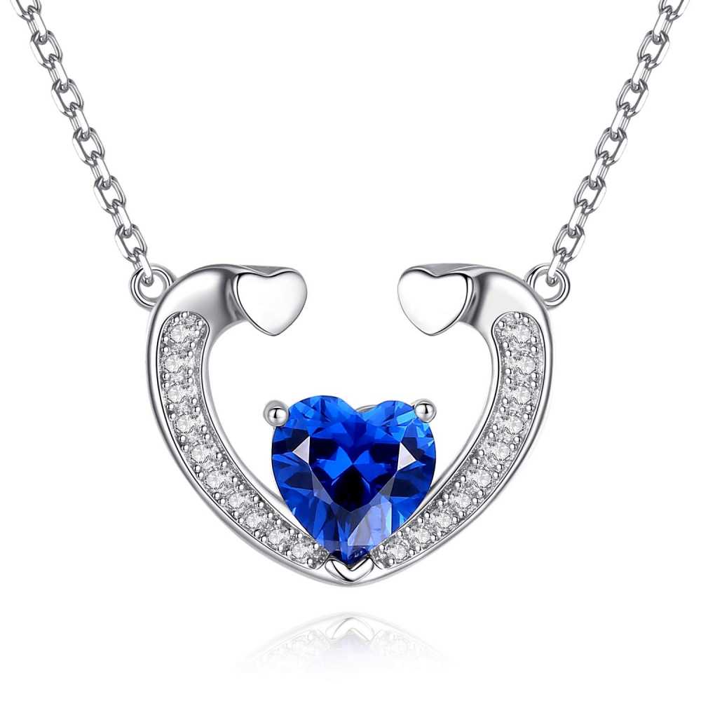Women's Cubic Zirconia Heart Pendant Necklace In Sterling Silver