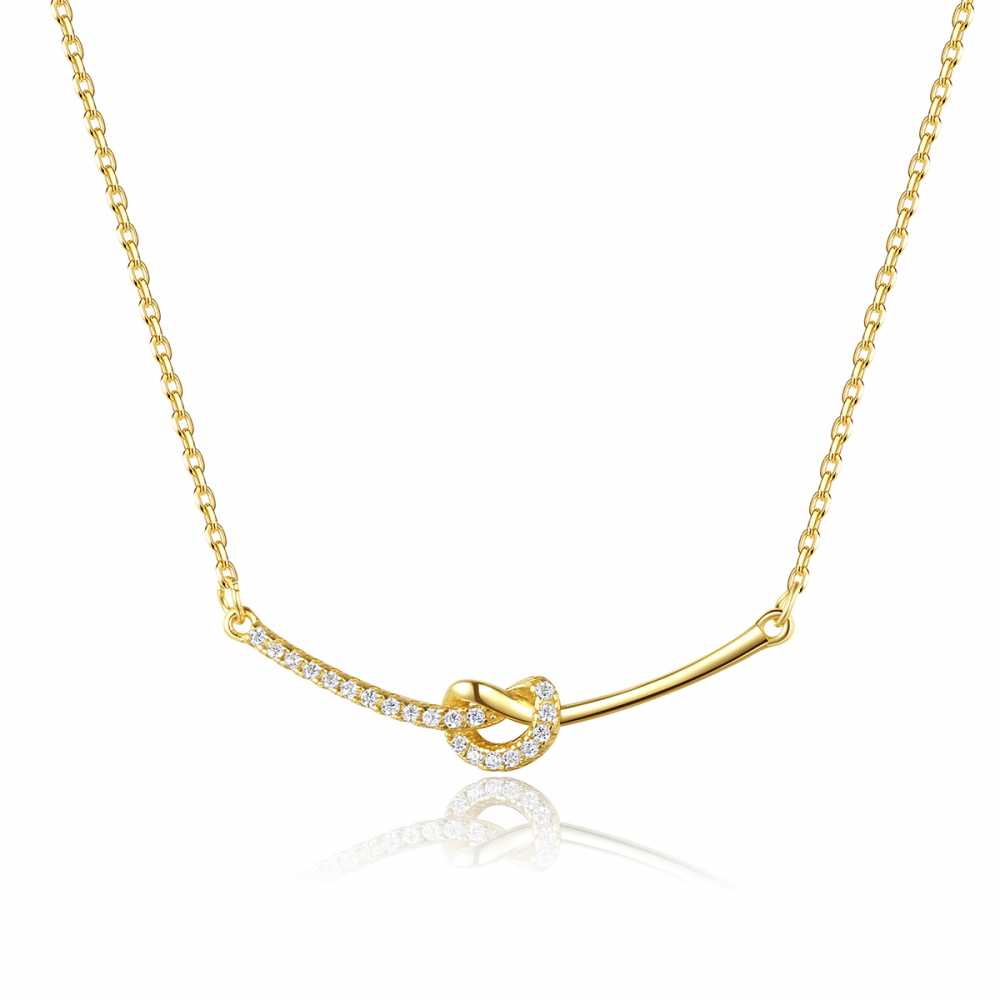 Women's Sterling Silver Knot Pendant Necklace With 18-Inch Chain