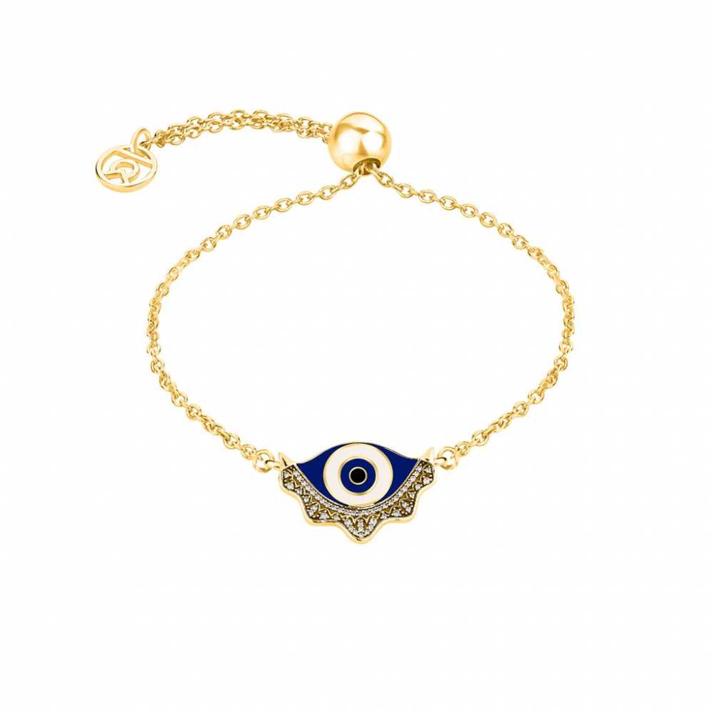 Women's Sterling Silver Evil Eye Bracelet With Zirconia