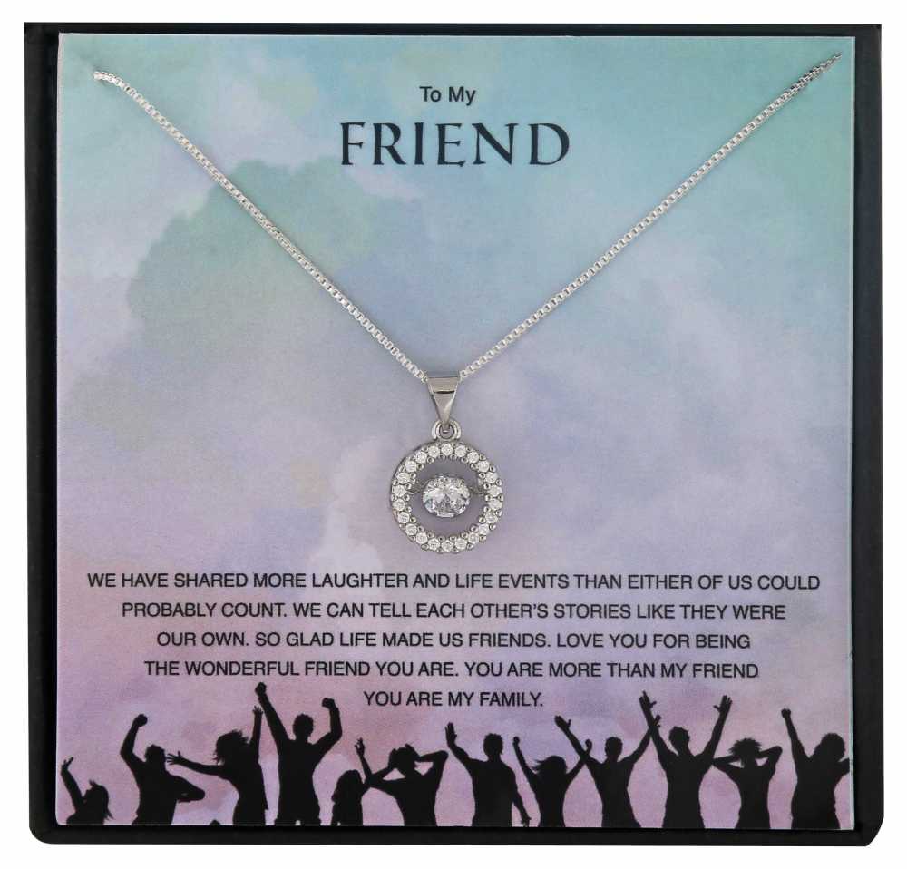 Friend Personalised Gift With Sterling Silver Pendant Necklace