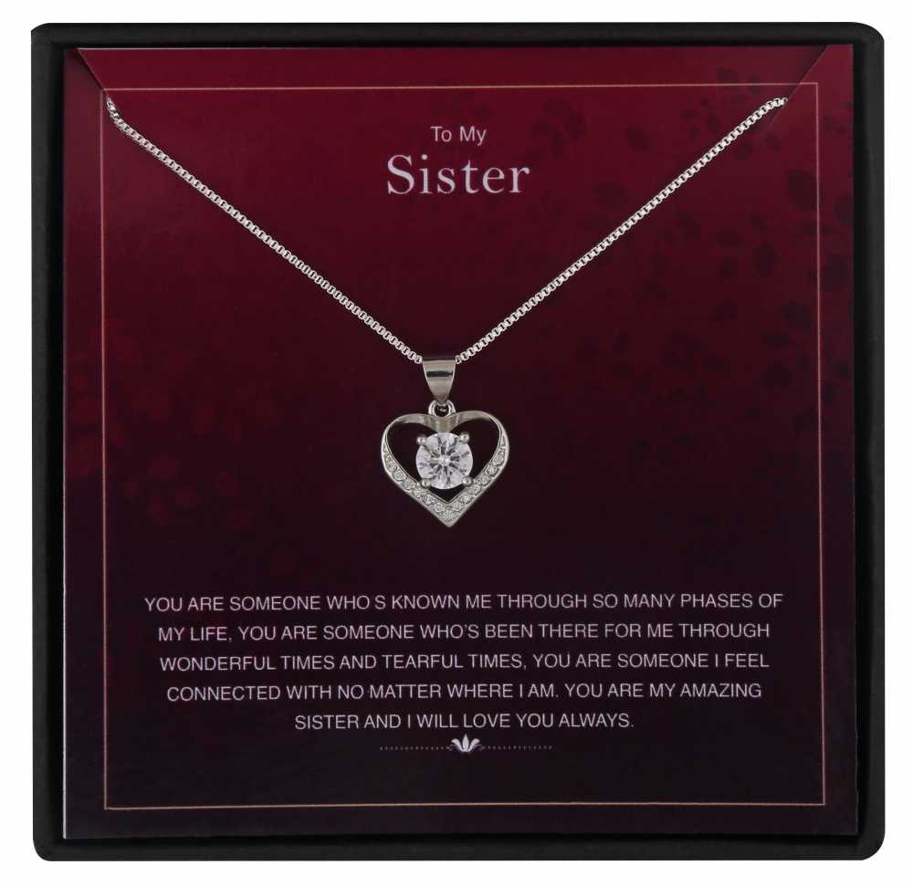 Lovely Sister Personalised Gift With Sterling Silver Pendant Necklace