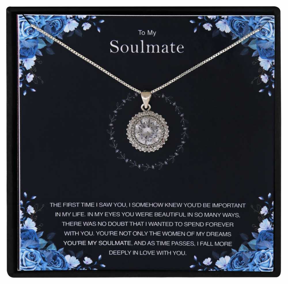Soulmate Personalised Gift With Sterling Silver Pendant Necklace