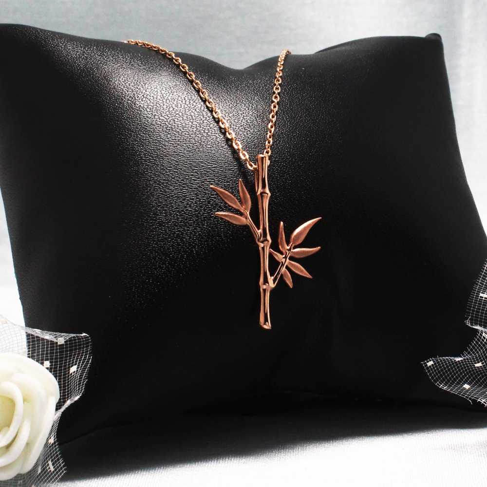 Women's Sterling Silver Tree Shaped Pendant Necklace In Rose Gold