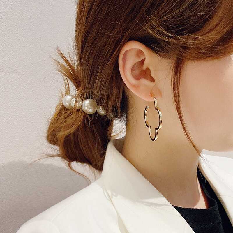 Women's Bohemian Style Stainless Steel Clover Hoop Earrings