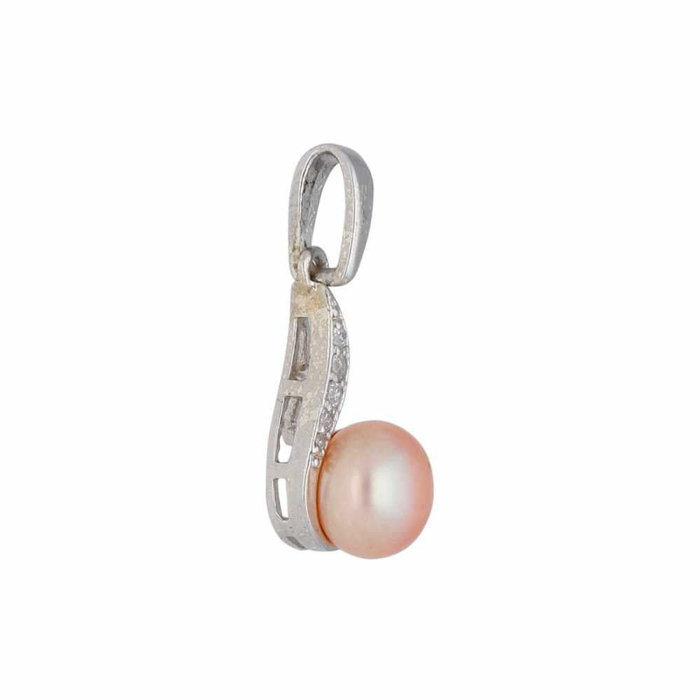 Sterling Silver Necklace With Pink Freshwater Pearl Pendant