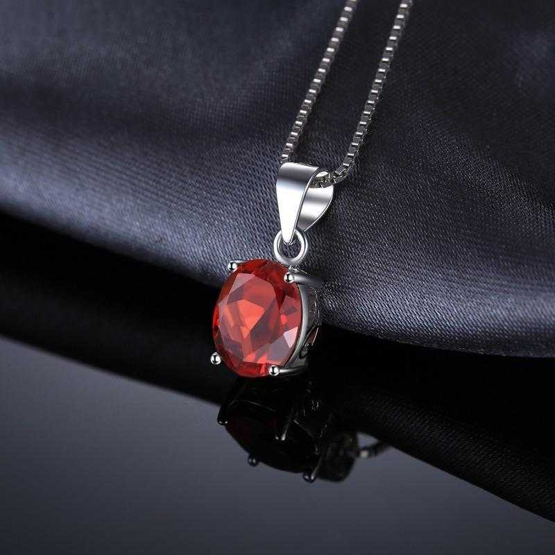 Women's Natural Gemstone Oval Shaped Pendant Necklace