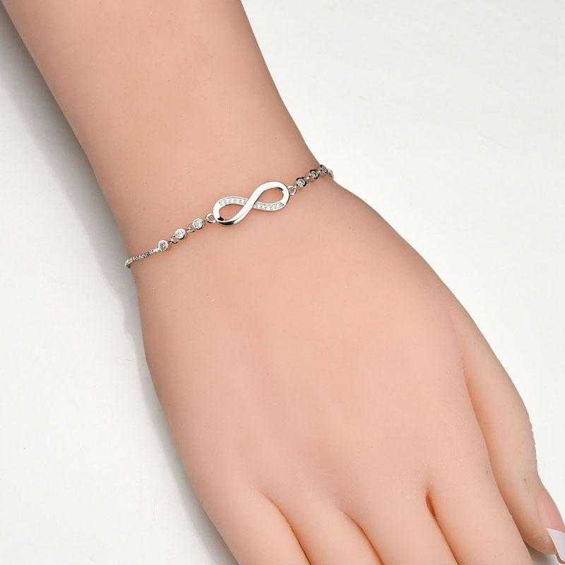 Women's Infinity Adjustable Bolo Beaded Ball Chain Bracelet