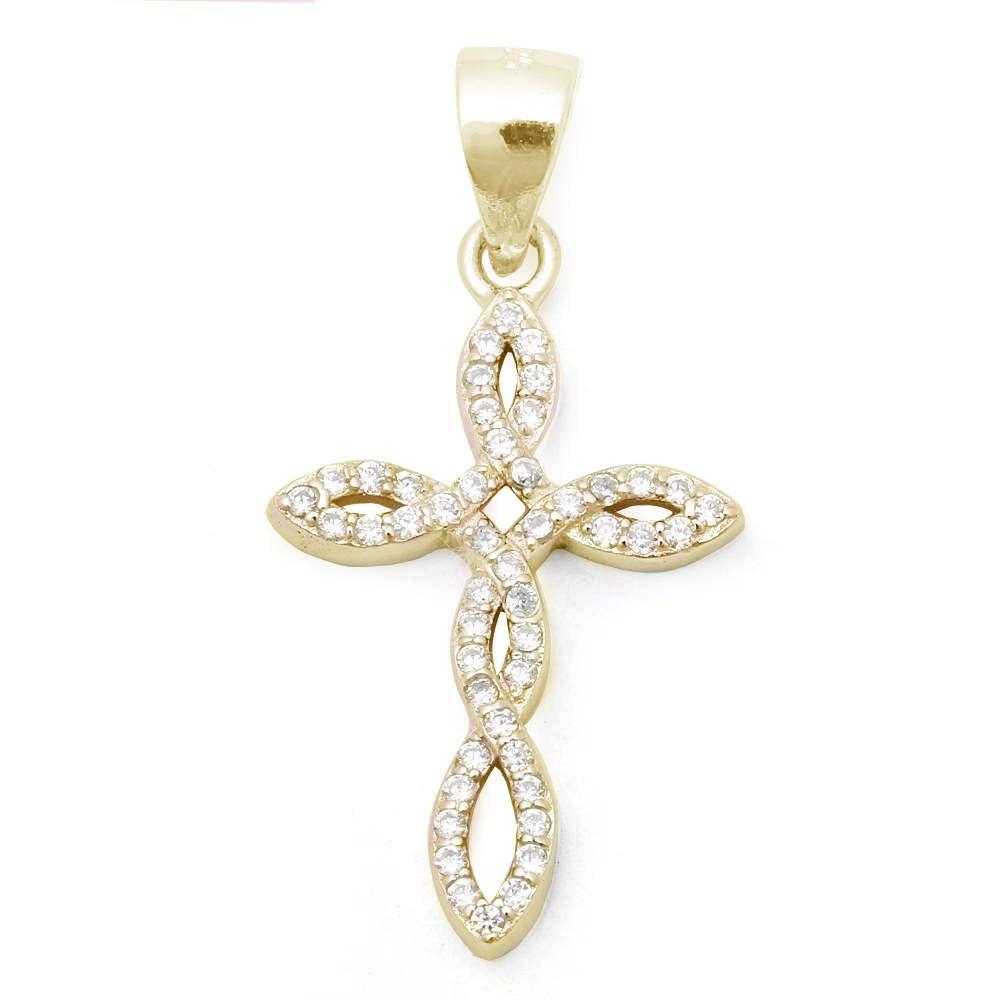 Women's Infinity Style Cross Pendant With 18 Inch Box Chain
