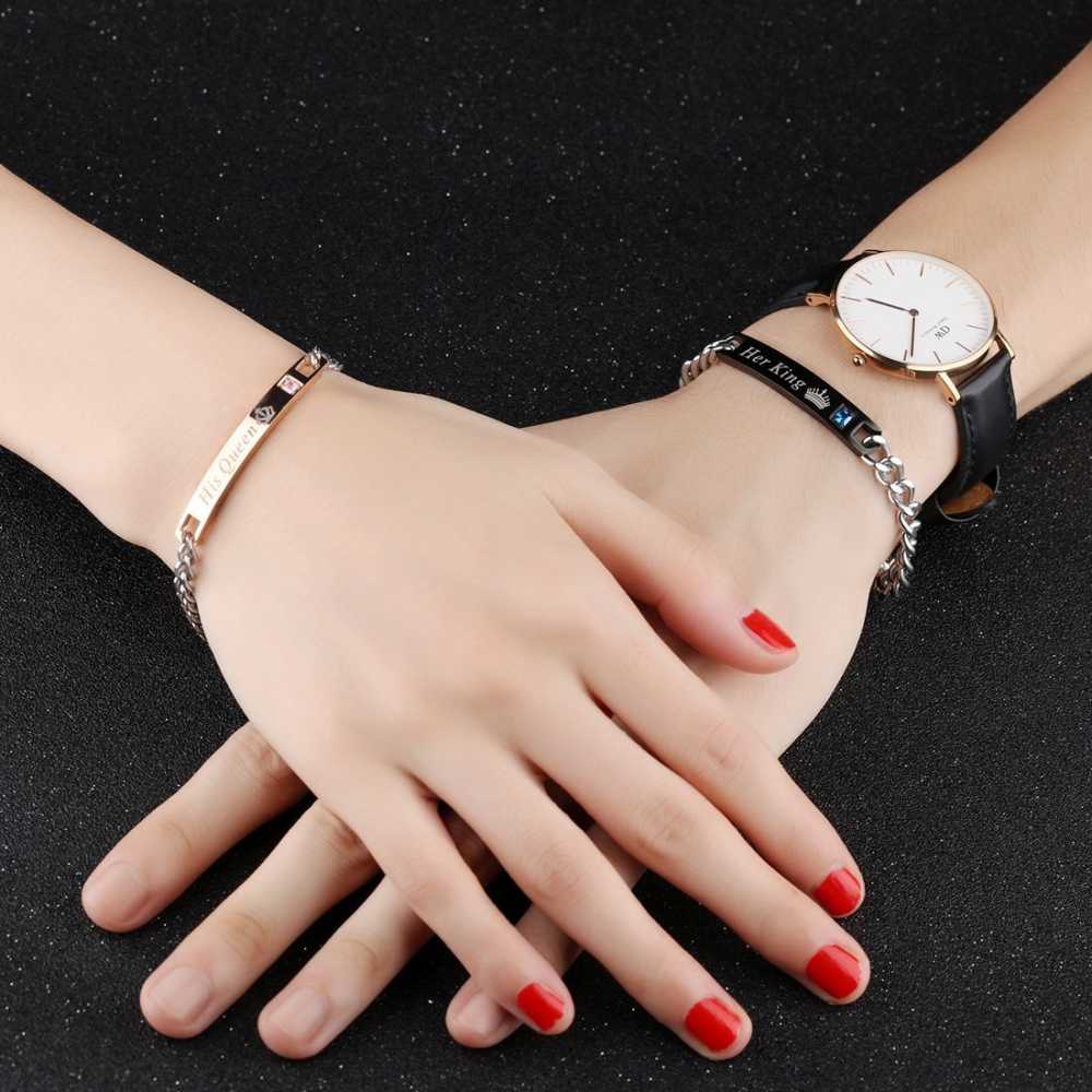 Stainless Steel Titanium Couple Chain Bracelets