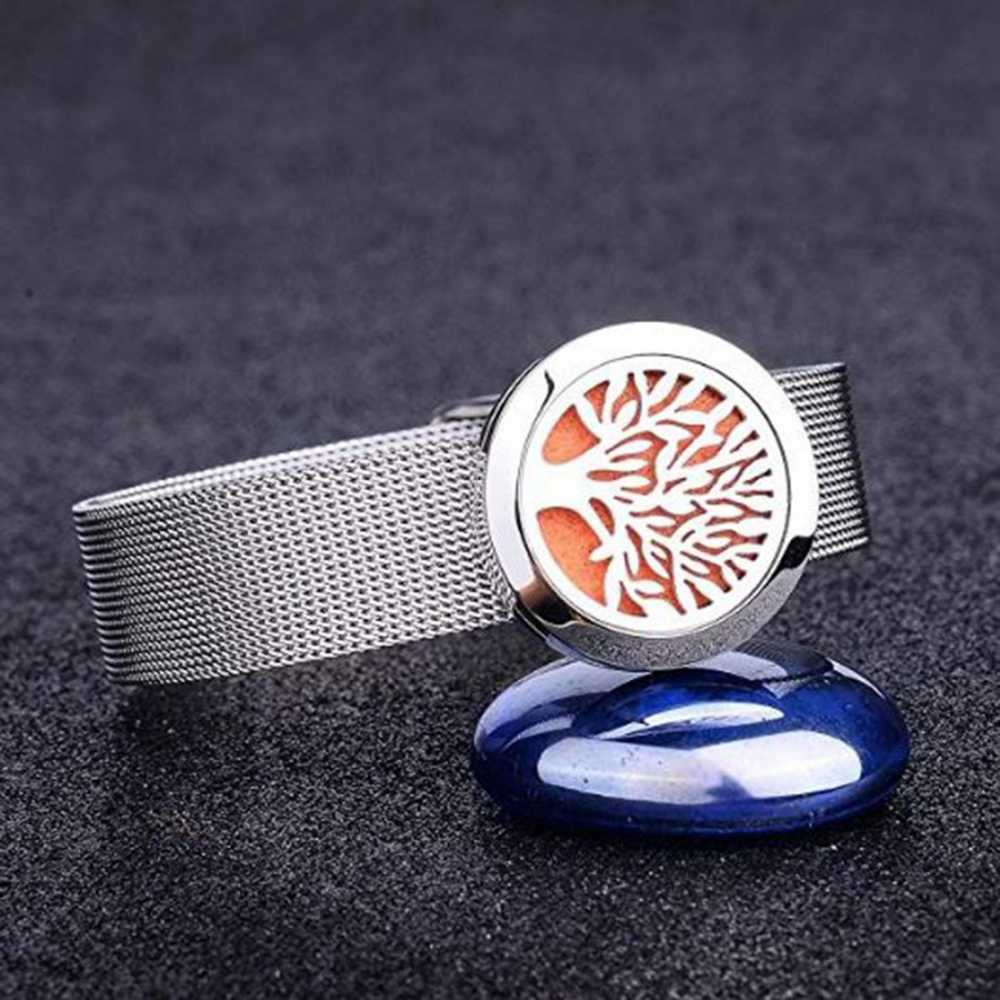 Stainless Steel Bracelet With 10 Aromatherapy Oil Refill Pads