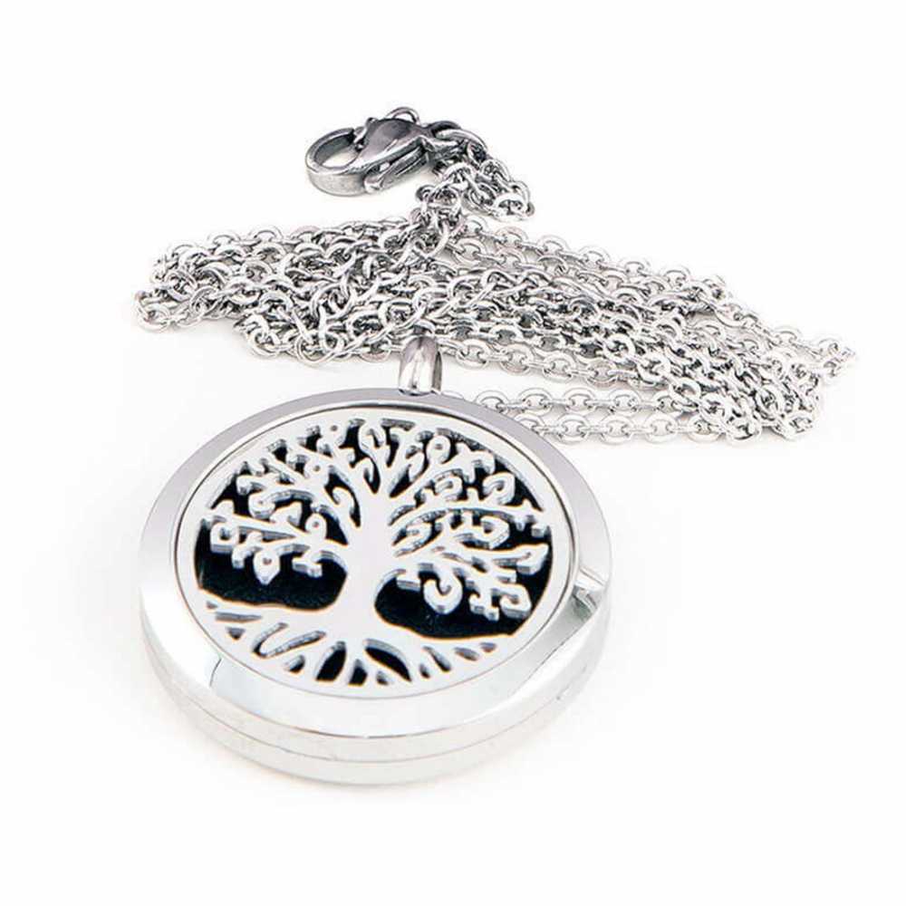 Stainless Steel Aromatherapy Pendant Necklace With 10 Refill Pads