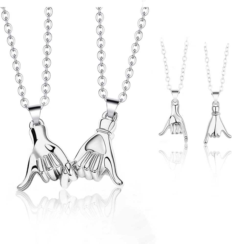 Women's Pinky Promise Pendant Necklace Set of 2