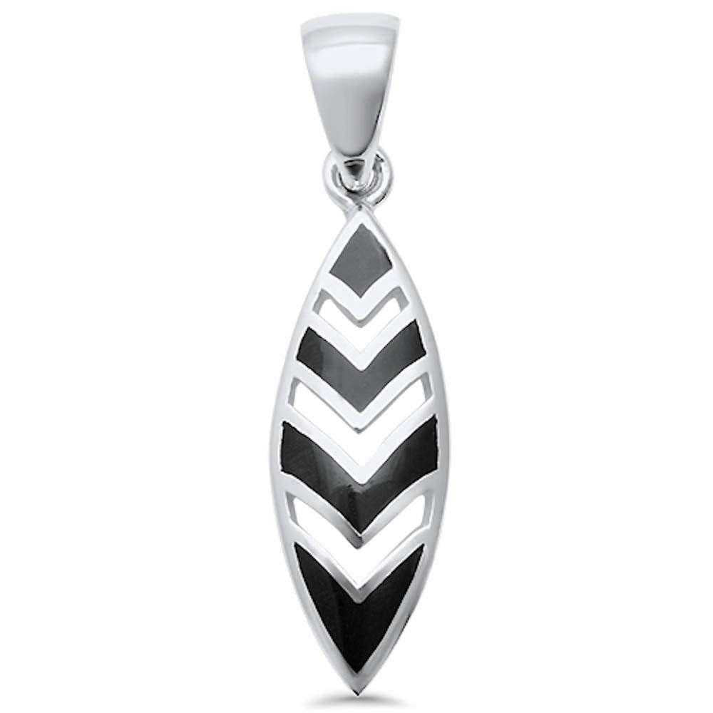 Women's 925 Sterling Silver Onyx Pendant With 18 Inch Chain