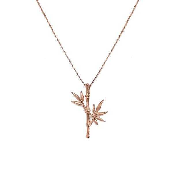 Women's Sterling Silver Tree Shaped Pendant Necklace In Rose Gold