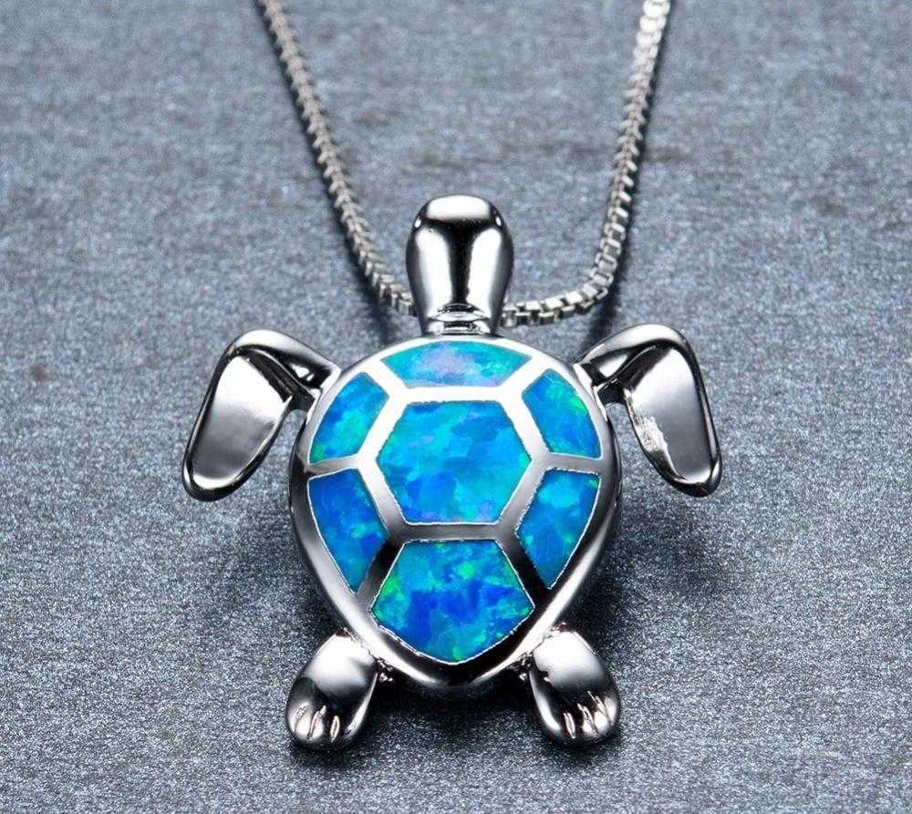 Women's Sterling Silver Opal Turtle Jewelry Set