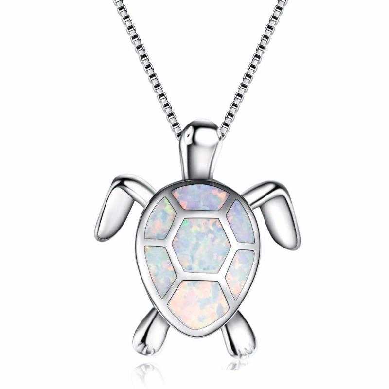 Women's Sterling Silver Opal Turtle Jewelry Set