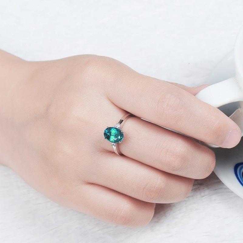 Women's Sterling Silver Gemstone Adjustable Ring