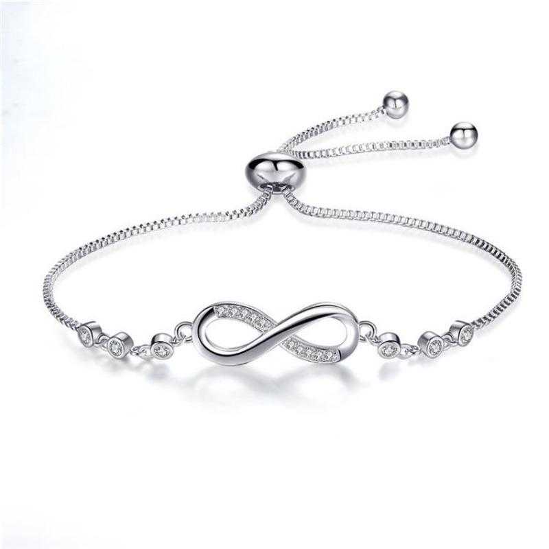 Women's 925 Sterling Silver Adjustable Infinity Bracelet