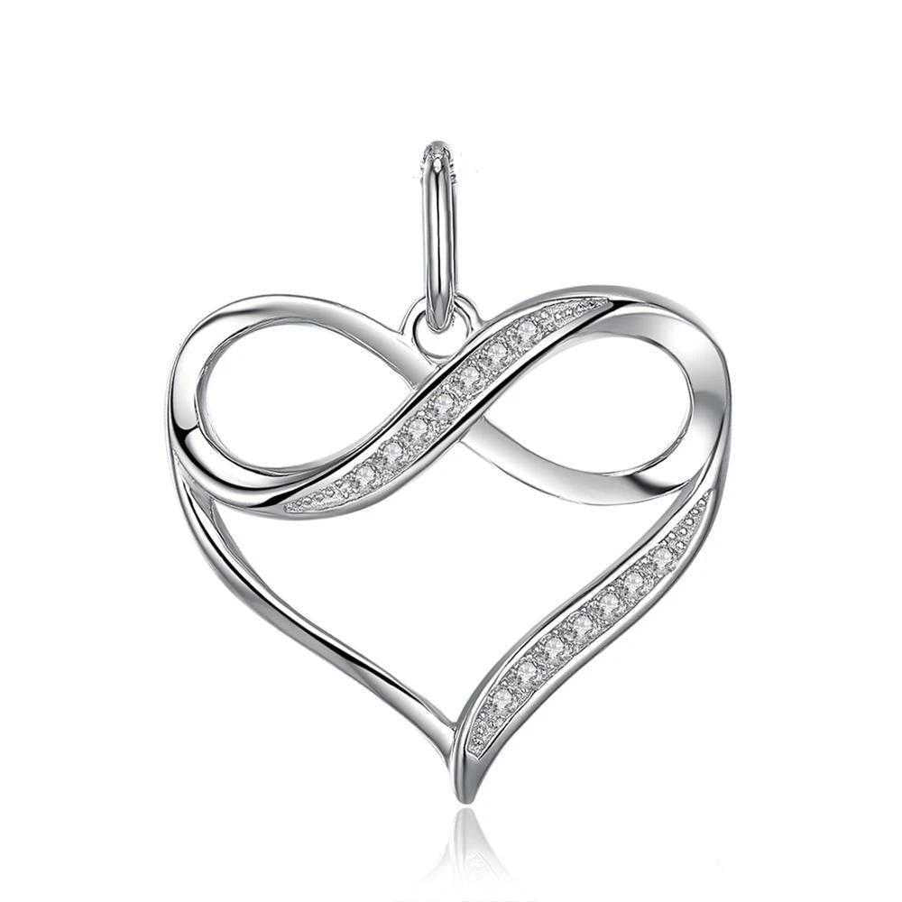 Women's Infinity Love Heart Sterling Silver Pendant