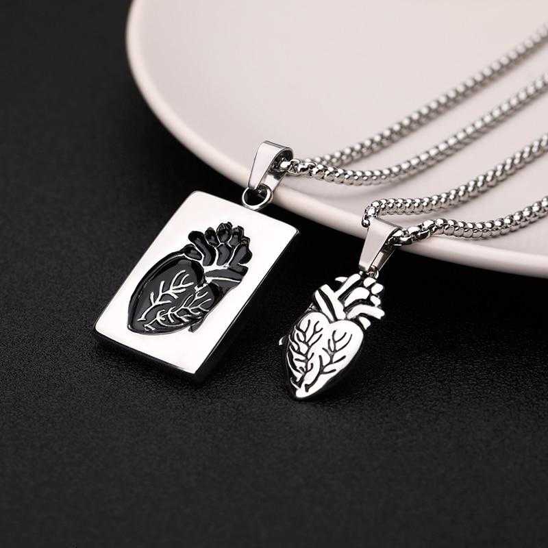 Women's Stainless Steel Anatomical Heart Necklace